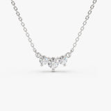 14K Gold Classic Trio Diamond Necklace 14K White Gold Ferkos Fine Jewelry
