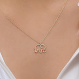 14K Gold Diamond Elephant Charm Necklace  Ferkos Fine Jewelry