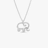 14K Gold Diamond Elephant Charm Necklace 14K White Gold Ferkos Fine Jewelry