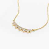 14K Gold Curved Bar Diamond Necklace  Ferkos Fine Jewelry