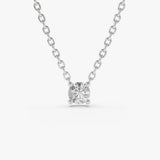 14K Gold Prong Setting Diamond Solitaire Necklace 14K White Gold Ferkos Fine Jewelry