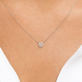 14K Gold Mini Diamond Halo Necklace  Ferkos Fine Jewelry