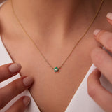 14K Emerald and Diamond Flower Charm Necklace  Ferkos Fine Jewelry