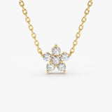 14K Gold Flower Charm Diamond Necklace 14K Gold Ferkos Fine Jewelry
