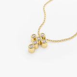 14K Gold 6 Stone Bezel Setting Diamond Cross Necklace  Ferkos Fine Jewelry