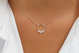 14K Gold Graduated Trio Bezel Diamond Circle Necklace  Ferkos Fine Jewelry