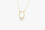 14K Gold Graduated Trio Bezel Diamond Circle Necklace  Ferkos Fine Jewelry