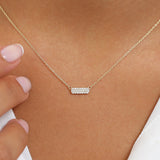 14K Gold Micro Pave Diamond Bar Necklace  Ferkos Fine Jewelry
