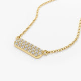 14K Gold Micro Pave Diamond Bar Necklace  Ferkos Fine Jewelry