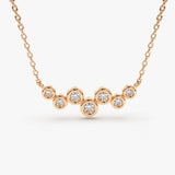 14K Gold Floating Diamond Bubble Necklace 14K Rose Gold Ferkos Fine Jewelry