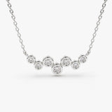 14K Gold Floating Diamond Bubble Necklace 14K White Gold Ferkos Fine Jewelry