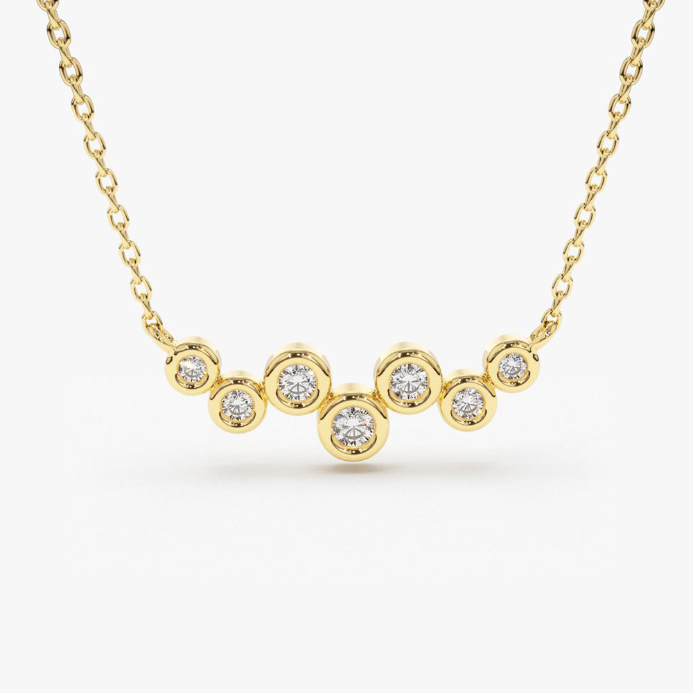 14K Gold Floating Diamond Bubble Necklace – FERKOS FJ