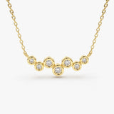 14K Gold Floating Diamond Bubble Necklace 14K Gold Ferkos Fine Jewelry