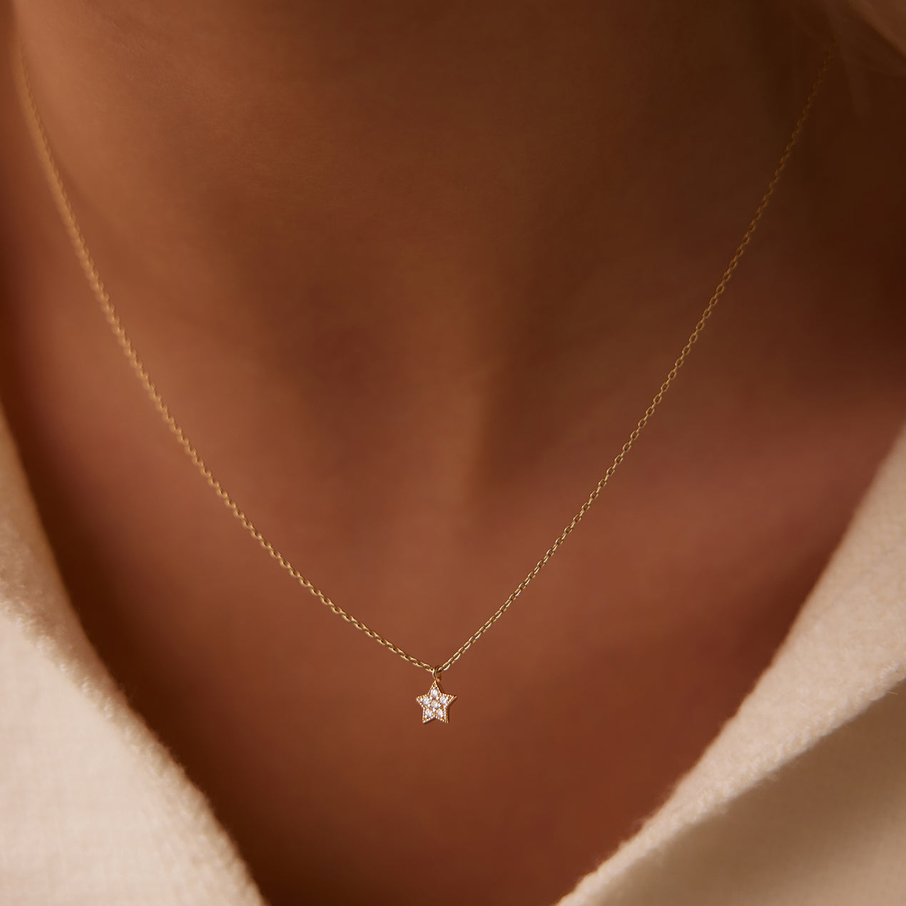 14K Gold Diamond Star Charm Necklace – Ferkos Fine Jewelry