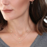 14K Gold Dangling Diamond Disc Necklace  Ferkos Fine Jewelry