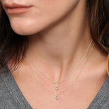 14K Circle Necklace with Bezel Set Diamond  Ferkos Fine Jewelry