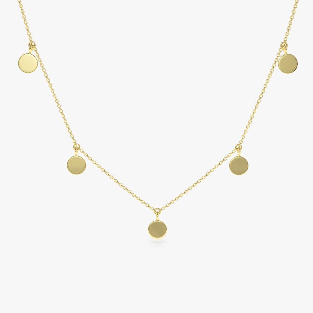 14k Coin Disc Choker Necklace 14K Gold Ferkos Fine Jewelry