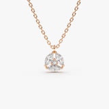 14K Marquise Diamond Cluster Necklace 14K Rose Gold Ferkos Fine Jewelry