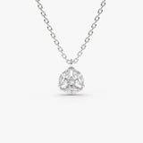 14K Marquise Diamond Cluster Necklace 14K White Gold Ferkos Fine Jewelry