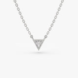 14K Gold Triangle Cut Diamond Solitaire Necklace 14K White Gold Ferkos Fine Jewelry
