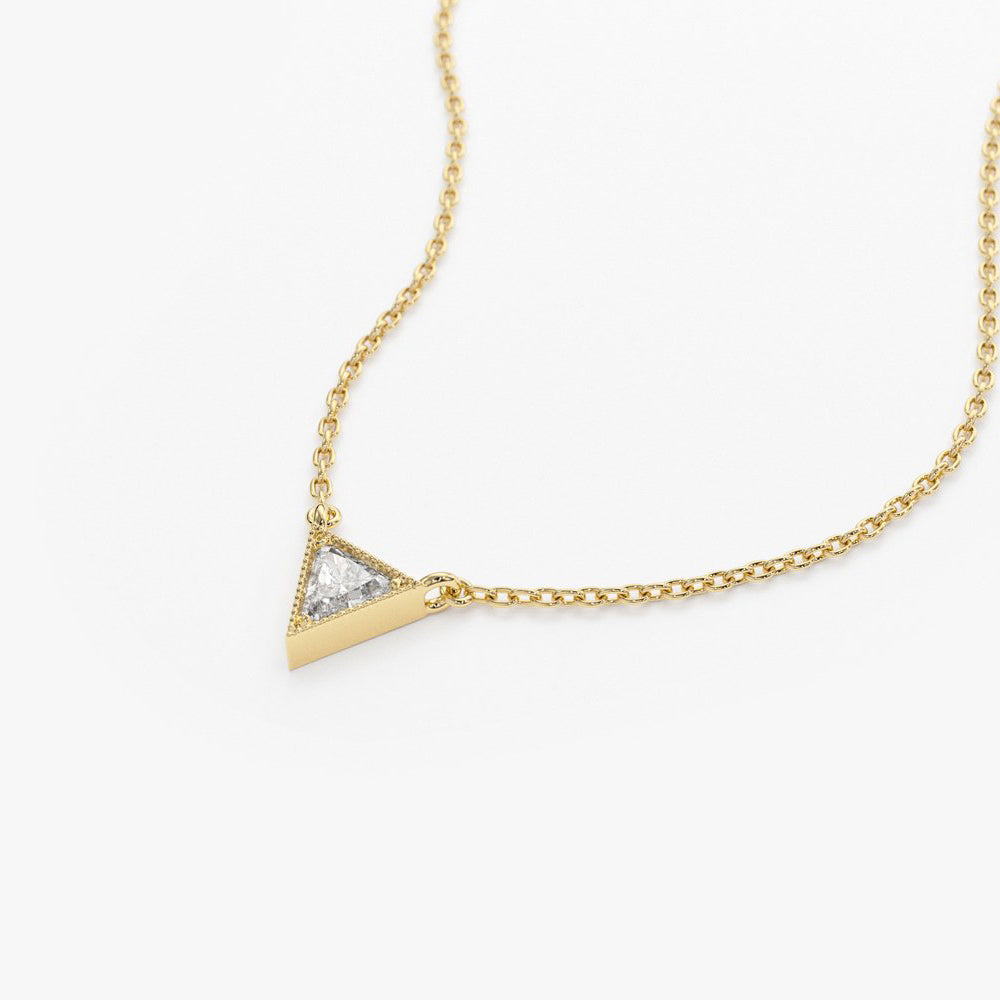 14K Gold Triangle Cut Diamond Solitaire Necklace – Ferkos Fine Jewelry