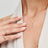 14k Medium Size Diamond Initial Necklace  Ferkos Fine Jewelry