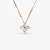 14K Gold Diamond Clover Necklace 14K Rose Gold Ferkos Fine Jewelry