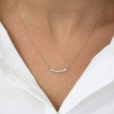 14K Gold Slanted Marquise and Round Diamond Necklace  Ferkos Fine Jewelry