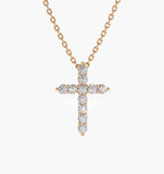 14k Diamond Cross Necklace 14K Rose Gold Ferkos Fine Jewelry