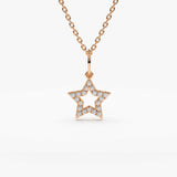 14k Super Star Diamond Layering Necklace 14K Rose Gold Ferkos Fine Jewelry