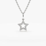 14k Super Star Diamond Layering Necklace 14K White Gold Ferkos Fine Jewelry