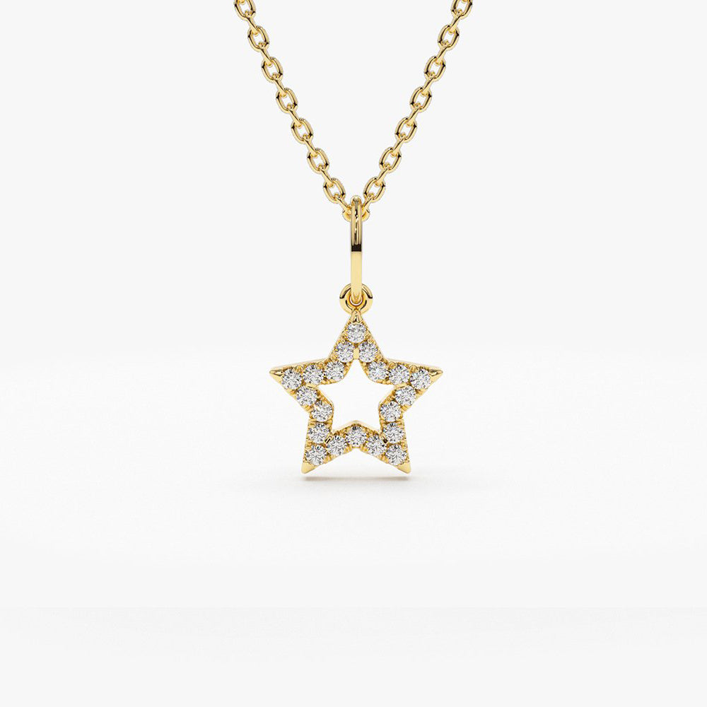 14k Super Star Diamond Layering Necklace 14K Gold Ferkos Fine Jewelry
