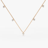 14k Dangling Diamond Solitaire Necklace 14K Rose Gold Ferkos Fine Jewelry