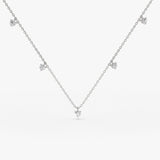 14k Dangling Diamond Solitaire Necklace 14K White Gold Ferkos Fine Jewelry
