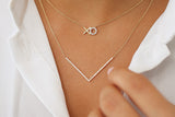 14K V Shaped Diamond Chevron Necklace  Ferkos Fine Jewelry