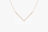 14K V Shaped Diamond Chevron Necklace 14K Rose Gold Ferkos Fine Jewelry