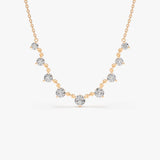 14k 1.05 ctw Solitaire Diamond Graduating Necklace 14K Rose Gold Ferkos Fine Jewelry