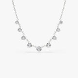 14k 1.05 ctw Solitaire Diamond Graduating Necklace 14K White Gold Ferkos Fine Jewelry