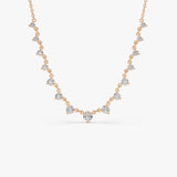 14k 0.85 ctw Solitaire Diamond Graduating Necklace 14K Rose Gold Ferkos Fine Jewelry