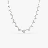 14k 0.85 ctw Solitaire Diamond Graduating Necklace 14K White Gold Ferkos Fine Jewelry