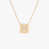 14k Solid Gold Diamond Letter Necklace 14K Rose Gold Ferkos Fine Jewelry