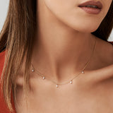 14k Gold Marquise Diamond Dangling Necklace  Ferkos Fine Jewelry
