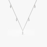 14k Gold Marquise Diamond Dangling Necklace 14K White Gold Ferkos Fine Jewelry