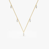 14k Gold Marquise Diamond Dangling Necklace 14K Gold Ferkos Fine Jewelry