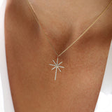 14k Solid Gold Celestial North Star Diamond Necklace  Ferkos Fine Jewelry