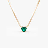 14k Heart-Shape Emerald Necklace 14K Rose Gold Ferkos Fine Jewelry