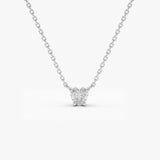 14k Heart-Shape Diamond Necklace 14K White Gold Ferkos Fine Jewelry