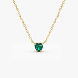 14k Heart-Shape Emerald Necklace 14K Gold Ferkos Fine Jewelry