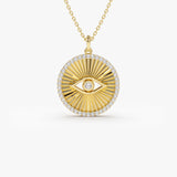 14K Evil Eye Diamond Medallion Necklace  Ferkos Fine Jewelry