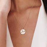 14k Diamond Initial Ballerina Disc Necklace  Ferkos Fine Jewelry